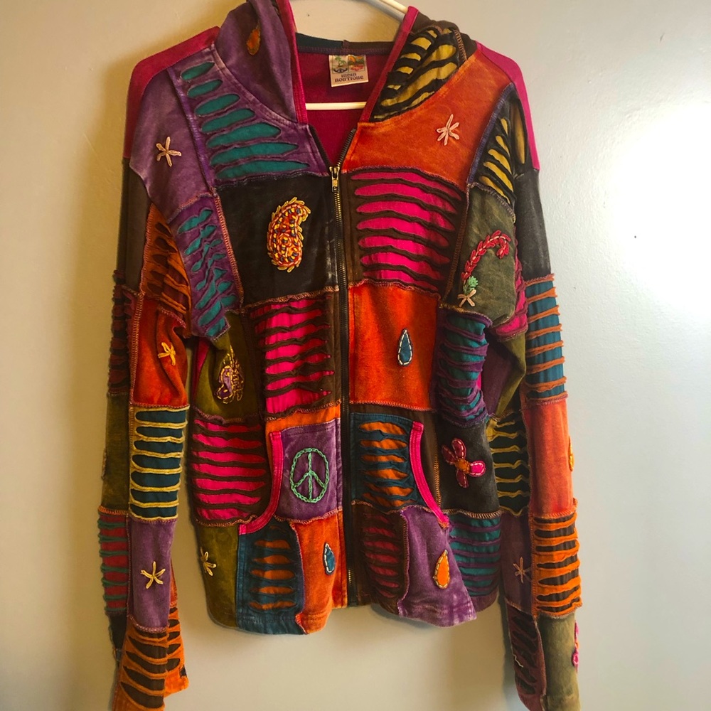 Embroidered India Boutique Jacket Size Large